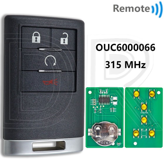 Cadillac Escalade 4 Button Remote 2007-2014 For OUC6000066 | Aftermarket